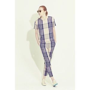 Steven Alan Matching Plaid Pant & Shirt Set